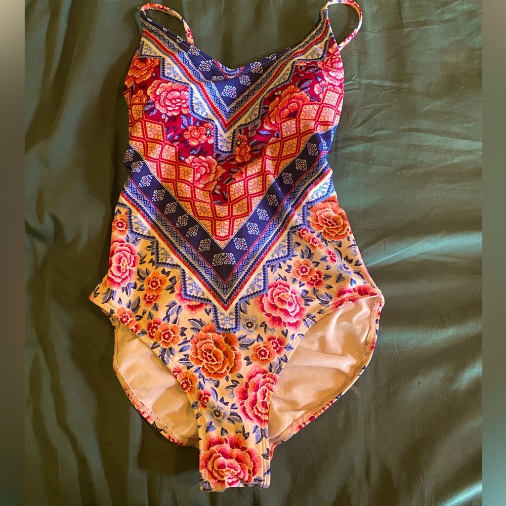 Floral one-piece bathing suit